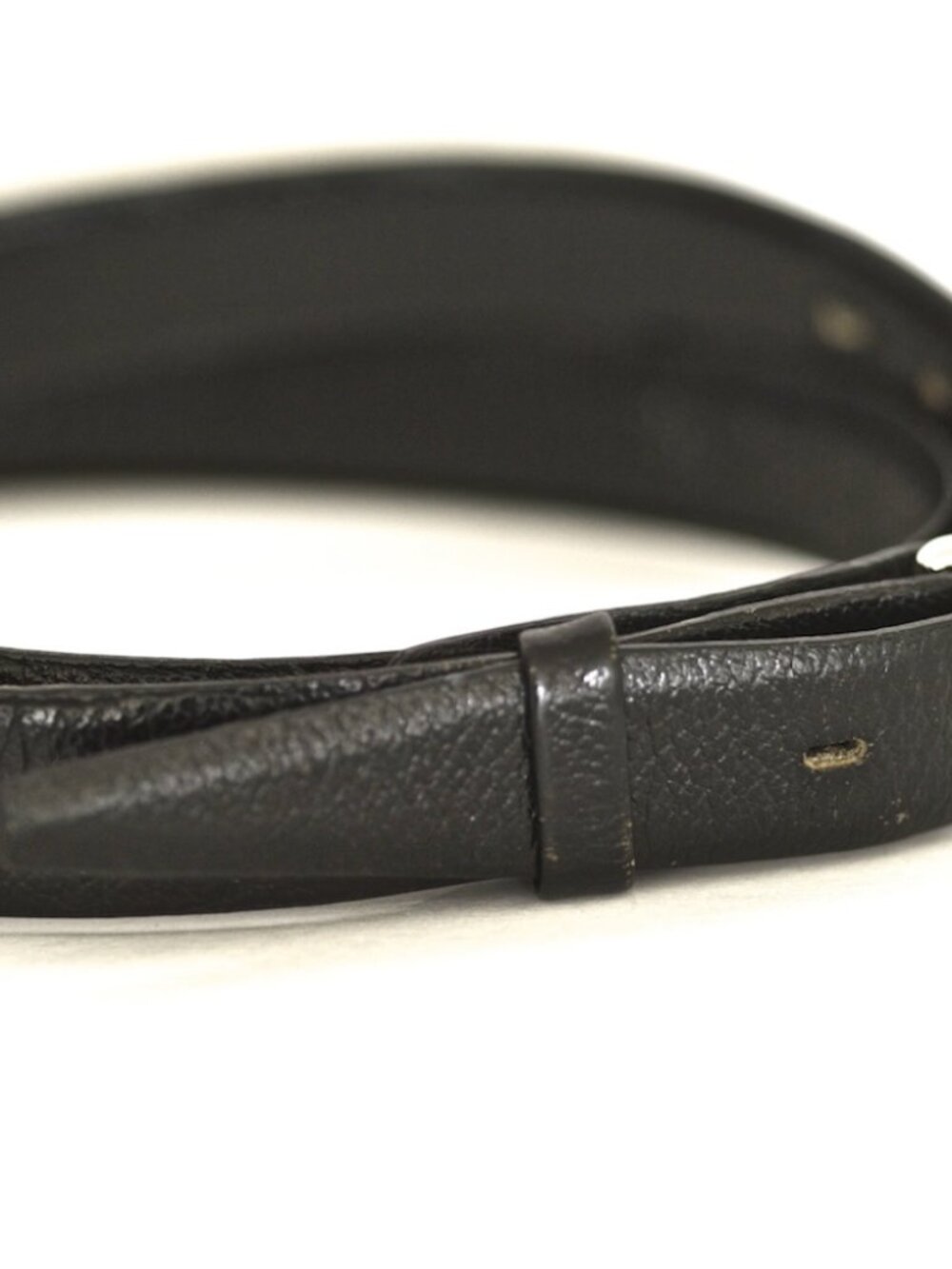 Vintage Exotic Skin Belt With Pointed End & Silver Buckle - France